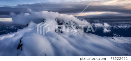 Aerial View from Airplane of Canadian Mountain Landscape Aerial View from Airplane of Canadian Mountain Landscape 78522421