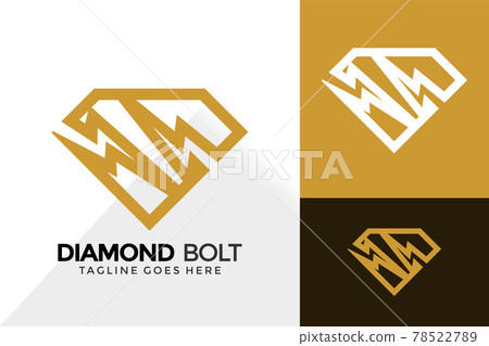Diamond Bolt Logo Design, Brand Identity Logos Designs Vector Illustration Template 78522789