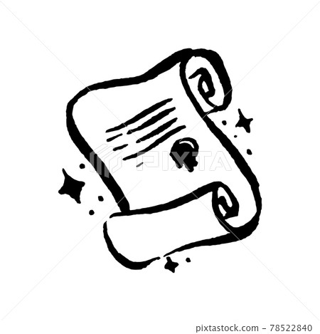 Magic mystical witch spell scroll hand drawn illustration Magic mystical witch spell scroll hand drawn illustration 78522840