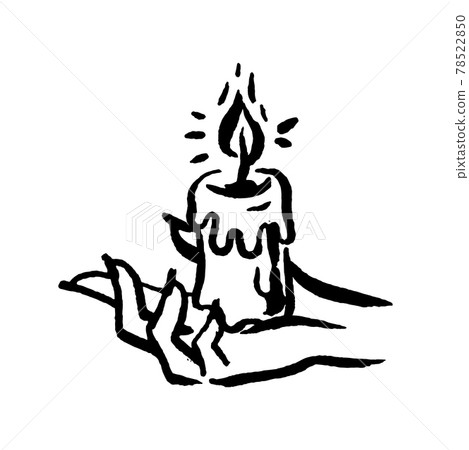 Mystical witch occult spiritual candle hand drawn illustration 78522850