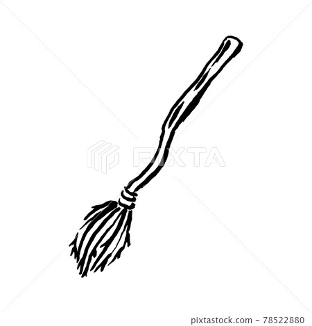 Occult mystic witch broom for witchcraft and flying hand drawn icon illustration Occult mystic witch broom for witchcraft and flying hand drawn icon illustration 78522880