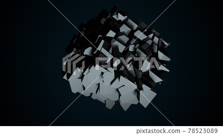 Fractal cube with polygonal shapes. 78523089