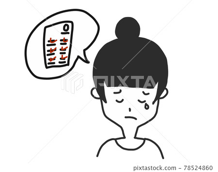 Sad woman who didn't get a good score on the test Sad woman who didn't get a good score on the test 78524860