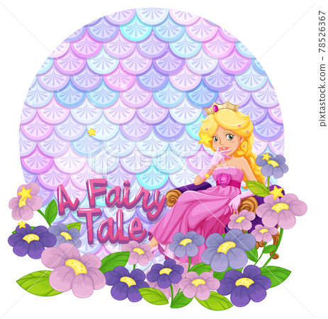 Beautiful mermaid carton character with blank pastel scales banner isolated 78526367