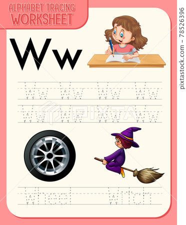 Alphabet tracing worksheet with letter W and w Alphabet tracing worksheet with letter W and w 78526396