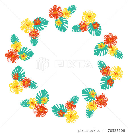 花框與龜背竹和歡快的夏日色彩 78527206