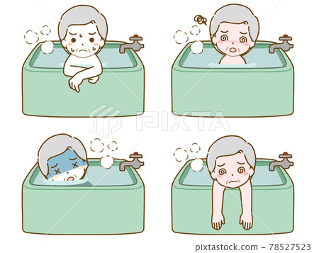 Elderly man feeling unwell in the bath Elderly man feeling unwell in the bath 78527523