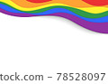 LGBT rainbow wave flag flutter of lesbian, gay vector background banner 78528097