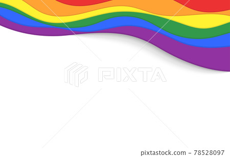 LGBT rainbow wave flag flutter of lesbian, gay vector background banner 78528097
