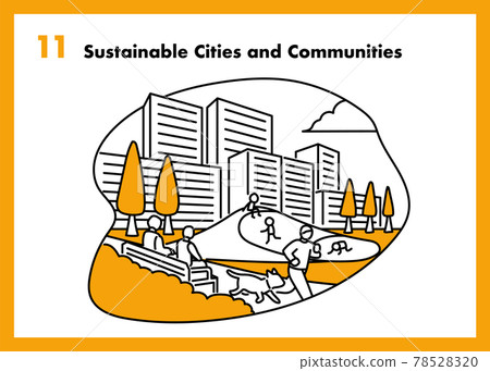 Creating a sustainable city: Urban development illustrations 78528320