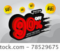 90% off discount promotion sale vector illustration 78529675
