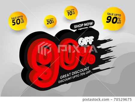 90% off discount promotion sale vector illustration 78529675
