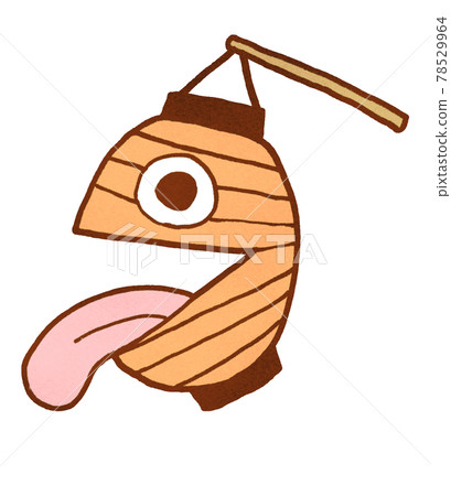 A cute and relaxed ghost illustration: lantern ghost A cute and relaxed ghost illustration: lantern ghost 78529964