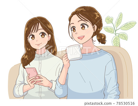 兩個年輕女子共用一個房間 兩個年輕女子共用一個房間 78530516
