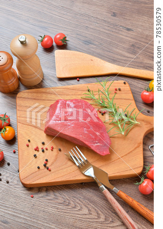 Housework, cooking, cooking image. Australian beef thigh lean block. Housework, cooking, cooking image. Australian beef thigh lean block. 78530579