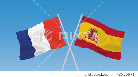 French and Spanish flags 78530671