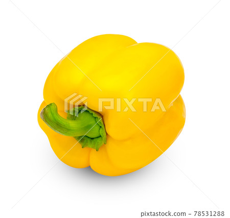 Yellow sweet bell pepper isolated on white background ,include clipping path Yellow sweet bell pepper isolated on white background ,include clipping path 78531288