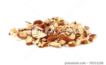 broken almonds natural roasted isolated on white background 78531296