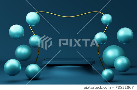 podium empty and ball with geometric shapes in blue composition for modern stage display and minimalist mockup ,abstract showcase background ,Concept 3d illustration or 3d render podium empty and ball with geometric shapes in blue composition for modern stage display and minimalist mockup ,abstract showcase background ,Concept 3d illustration or 3d render 78531867