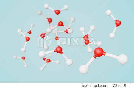 red white molecule or atom for science background , Abstract structure chemical ,3d illustration or 3d render 78531903