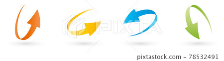 Loop circle arrow icon set Loop circle arrow icon set 78532491