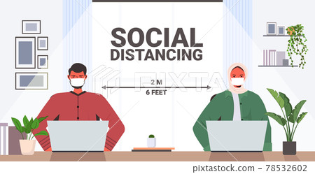 businesspeople keeping distance to prevent coronavirus social distancing covid-19 pandemic quarantine 78532602