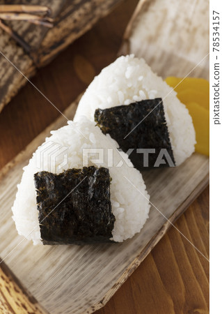 竹皮包飯糰便當 78534157