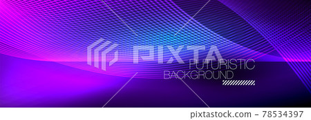 Abstract neon glowing light in the dark with waves. Shiny magic energy and motion concept, vector abstract wallpaper background 78534397