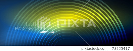 Dark abstract background with glowing neon circles. Trendy layout template for business or technology presentation, internet poster or web brochure cover, wallpaper Dark abstract background with glowing neon circles. Trendy layout template for business or technology presentation, internet poster or web brochure cover, wallpaper 78535417