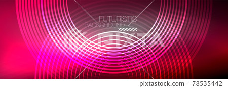 Dark abstract background with glowing neon circles. Trendy layout template for business or technology presentation, internet poster or web brochure cover, wallpaper Dark abstract background with glowing neon circles. Trendy layout template for business or technology presentation, internet poster or web brochure cover, wallpaper 78535442