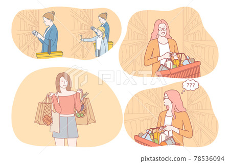 Shopping, supermarket, grocery store concept 78536094