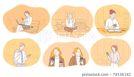 Online communication, chatting, dating concept Online communication, chatting, dating concept 78536182