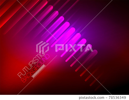Bright neon color techno abstract background, shiny glowing neon lines in the dark background 78536349