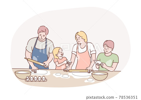 Recreation, cooking, family day concept 78536351