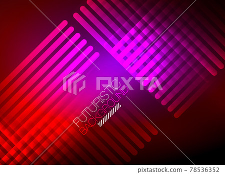Bright neon color techno abstract background, shiny glowing neon lines in the dark background 78536352