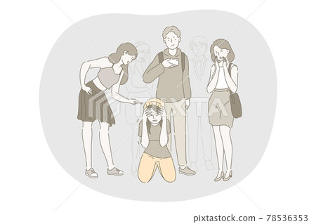 School abuse, harassment, bullying, aggression concept School abuse, harassment, bullying, aggression concept 78536353