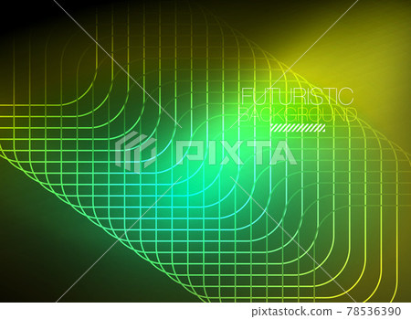 Neon color square shape lines abstract background. Shiny magic energy and motion concept, vector abstract wallpaper background 78536390