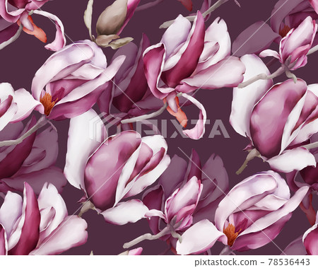 Seamless pattern with magnolias Seamless pattern with magnolias 78536443