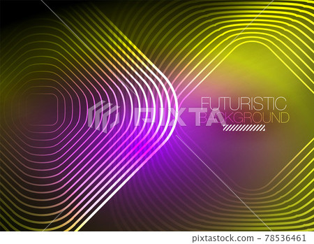 Neon color square shape lines abstract background. Shiny magic energy and motion concept, vector abstract wallpaper background 78536461