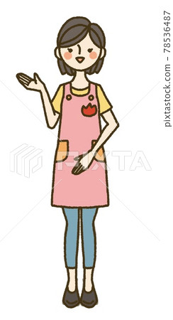 女保育員指導的全身圖(左) 女保育員指導的全身圖(左) 78536487