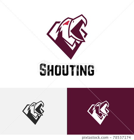 Shouting Screaming Eagle Hawk Bird Head Game Logo 78537174