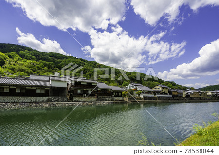 平福川端風景 兵庫縣佐用郡佐用町 78538044