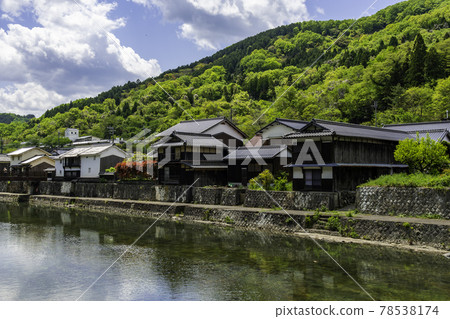 平福川端風景 兵庫縣佐用郡佐用町 平福川端風景 兵庫縣佐用郡佐用町 78538174