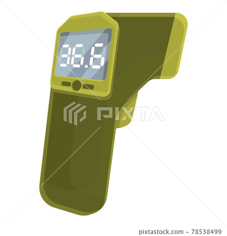 Laser thermometer green icon, cartoon style Laser thermometer green icon, cartoon style 78538499