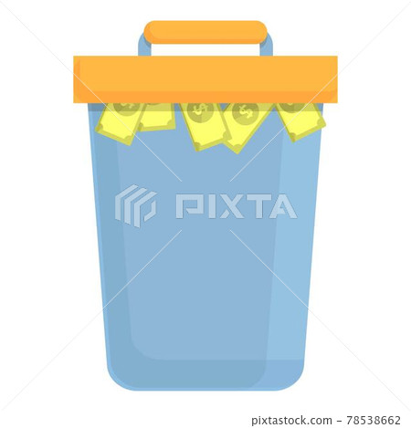 Trash anti-money laundry icon, cartoon style Trash anti-money laundry icon, cartoon style 78538662