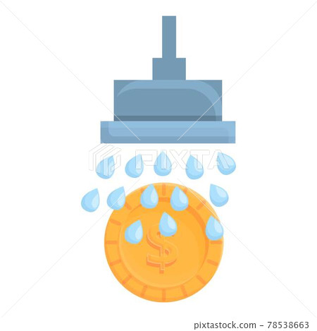 Shower coin anti-money laundry icon, cartoon style Shower coin anti-money laundry icon, cartoon style 78538663