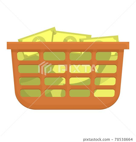 Cash basket anti-money laundry icon, cartoon style Cash basket anti-money laundry icon, cartoon style 78538664
