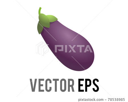 vector long, bulbous, bright purple eggplant or aubergine icon vector long, bulbous, bright purple eggplant or aubergine icon 78538985