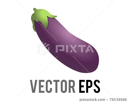vector long, bulbous, bright purple eggplant or aubergine icon 78538986