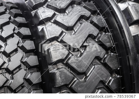 texture of rubber tires from large trucks with high tread 78539367